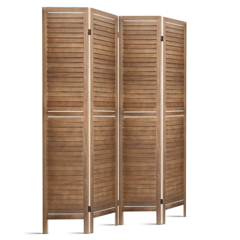 room divider 4 panel brown foldable 