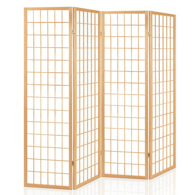 room divider screen 4 panel beige privacy screen