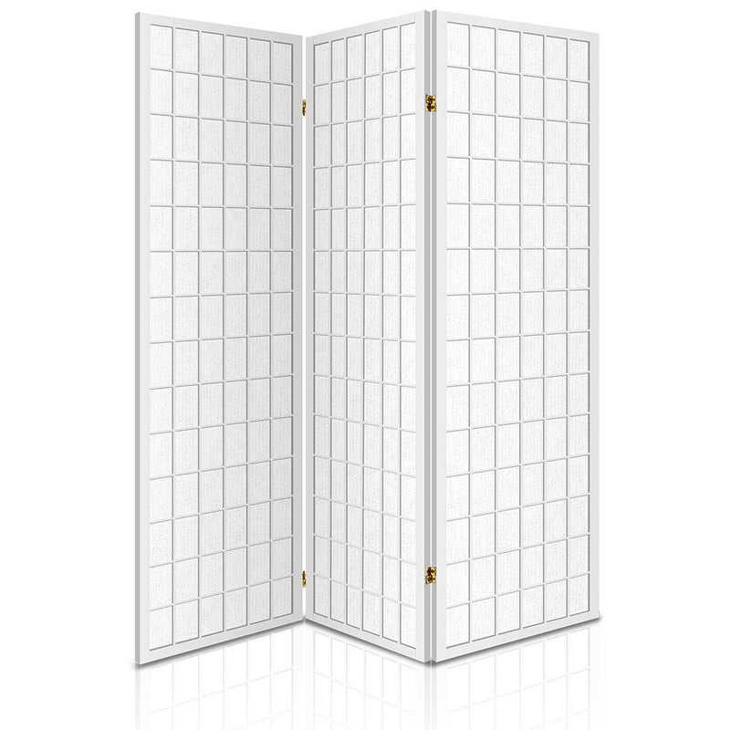 3 panel privacy screen room divider white 