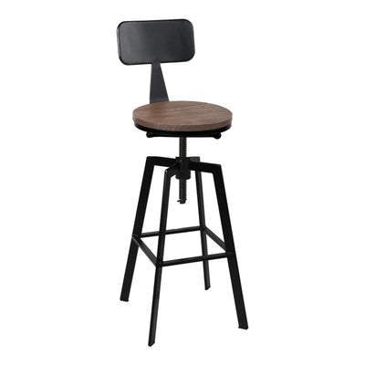 black and wood bar stool