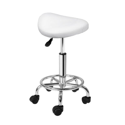 white saddle salon stool