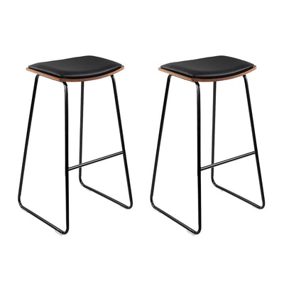 black PU leather bar stools