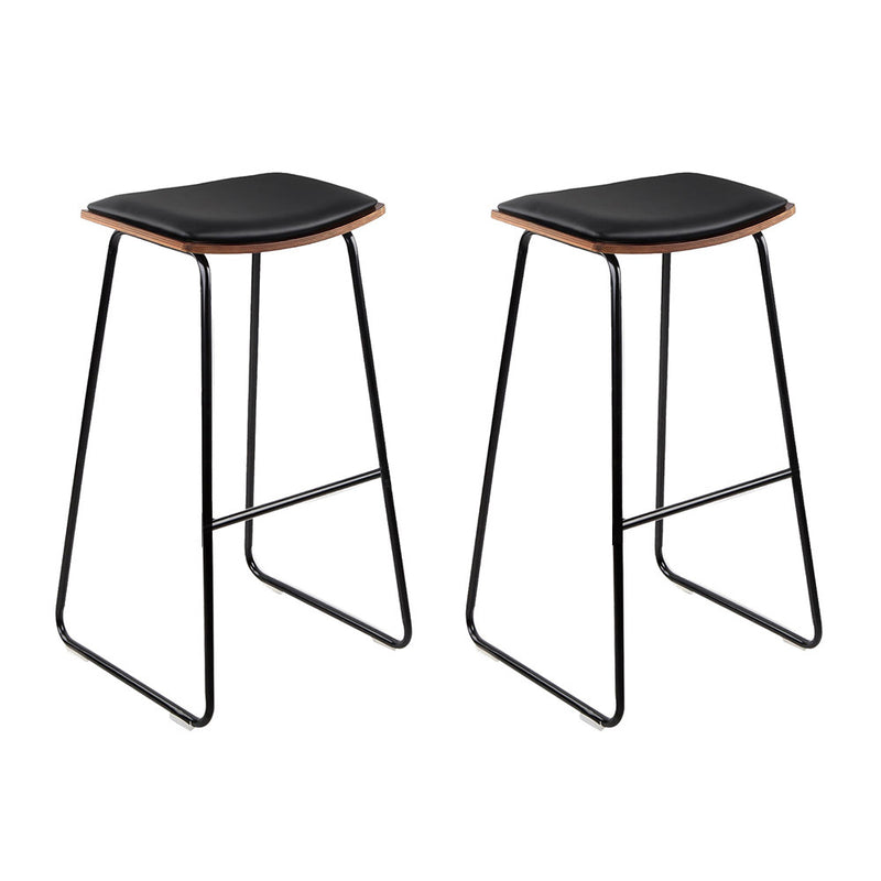 black PU leather bar stools