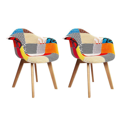 Set of 2 Fabric Dining Chairs
