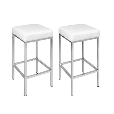 white chrome PU leather bar stool 