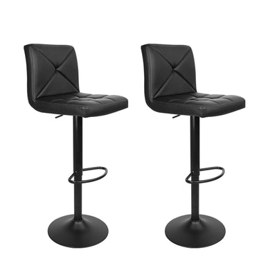 PU Leather Gas Lift Bar Stools Black 