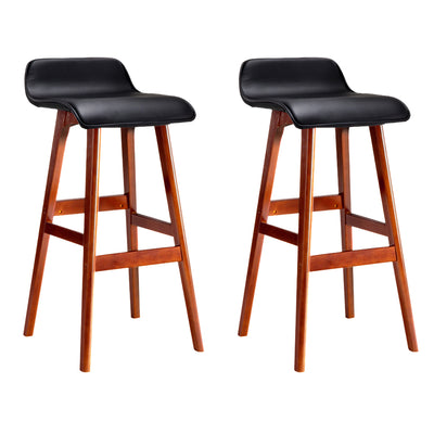 PU leather black bar stools