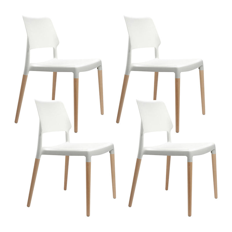 Wooden Stackable Dining Chairs White