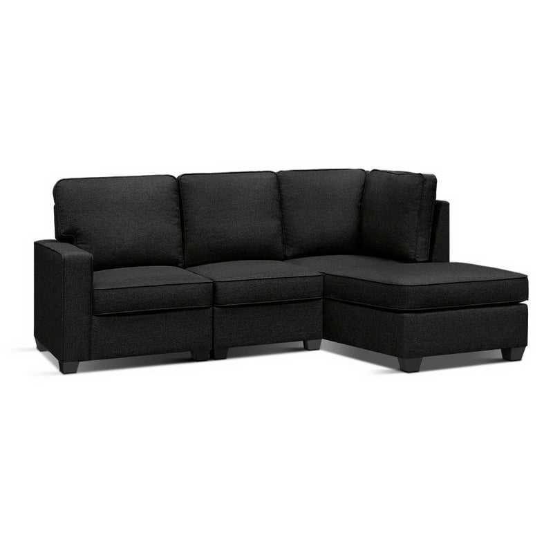 dark grey fabric lounge 4 seater 