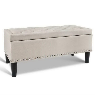ottoman taupe footstool storage chest box