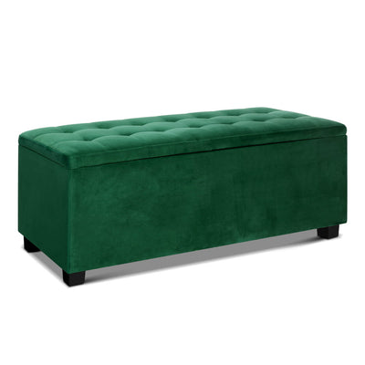 ottoman velvet green footstool storage chest 