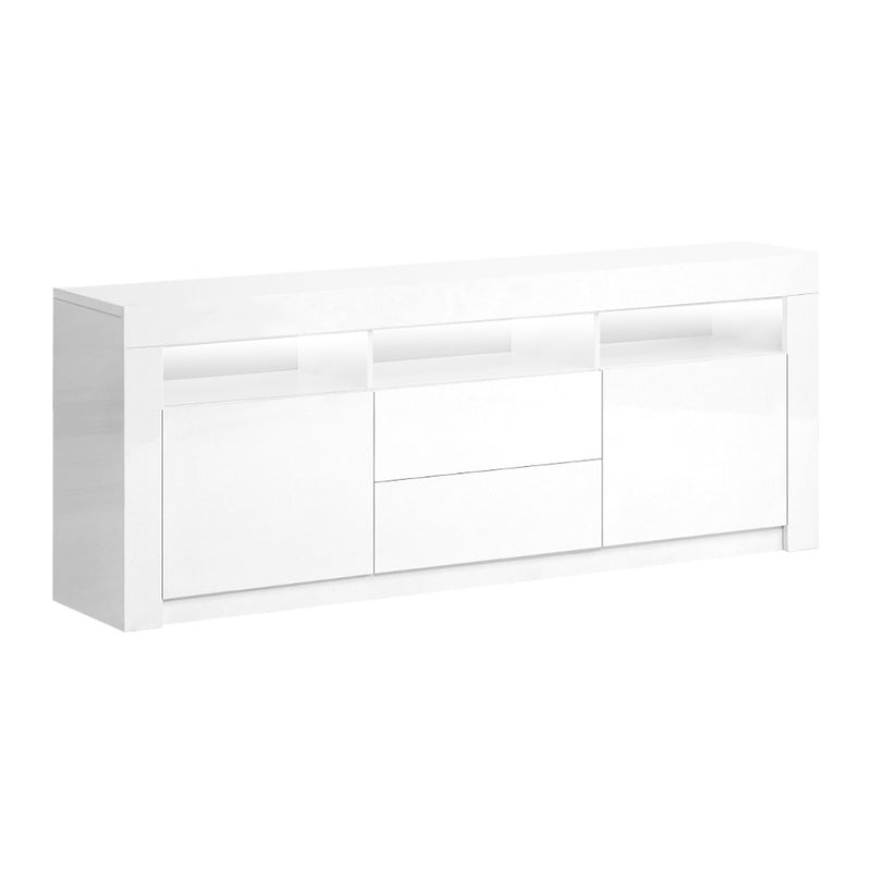 tv cabinet led gloss white 160cm