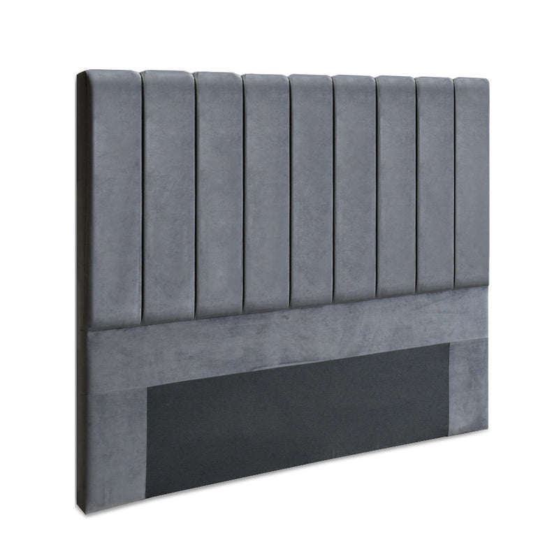 Queen Bed Head Headboard Velvet Grey