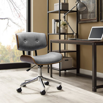 wood fabric office chair