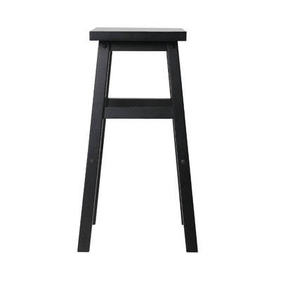 Artiss Bar Stools Kitchen Counter Stools Wooden Chairs Black x2