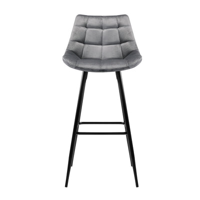 Artiss 2x Bar Stools Velvet Chairs Grey