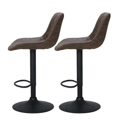 Artiss 2x Bar Stools Gas Lift Vintage Leather Brown