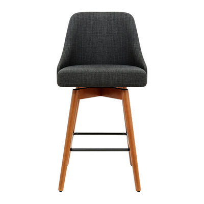 Artiss 4x Bar Stools Swivel Seat Wooden Charcoal