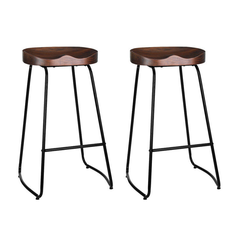 Artiss 2x Bar Stools Tractor Seat 75cm Black