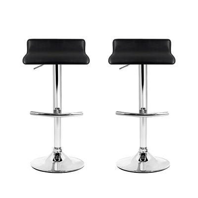 Artiss 2x Bar Stools Adjustable Gas Lift Chairs Black