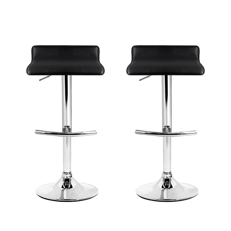 Artiss 2x Bar Stools Adjustable Gas Lift Chairs Black