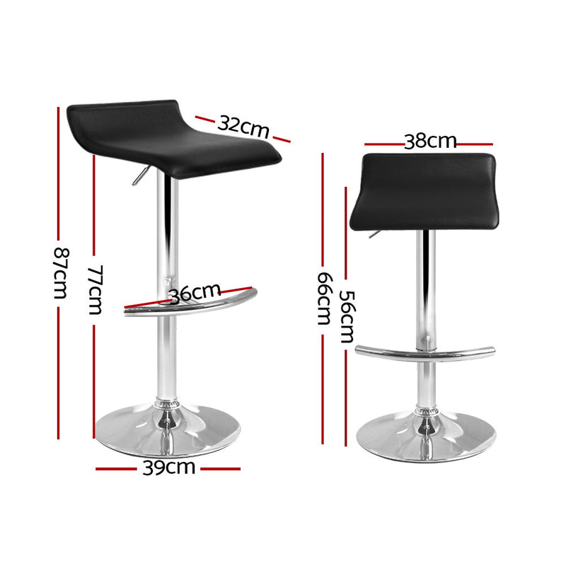 Artiss 4x Bar Stools Adjustable Gas Lift Chairs Black