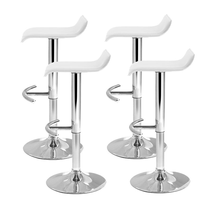 Artiss 4x Bar Stools Adjustable Gas Lift Chairs White