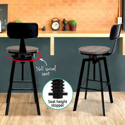 Artiss Bar Stools Kitchen Counter Chairs Vintage Metal Chairs