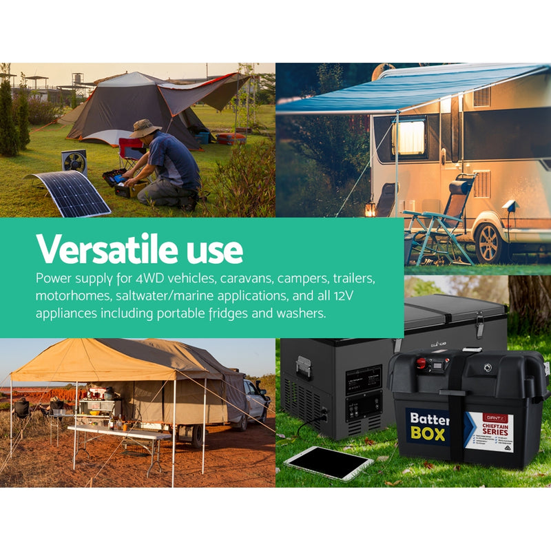 Giantz AGM Deep Cycle Battery 12V 135Ah Box Portable Solar Caravan Camping