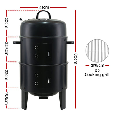 Grillz BBQ Grill 3-In-1 Charcoal Smoker