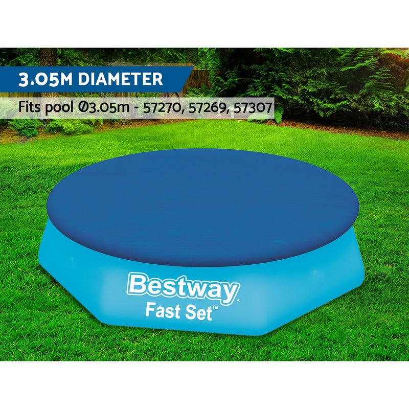 Bestway Pool Cover Fits 3.05m/10ft Round Swimming Pool PVC Blanket 2.89m