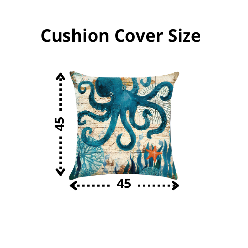 Blue Octopus Cushion Cover