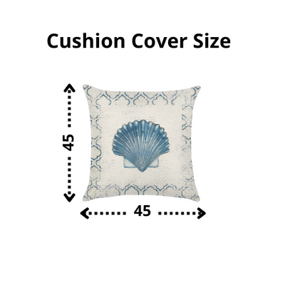 Blue Seashell Cushion Cover