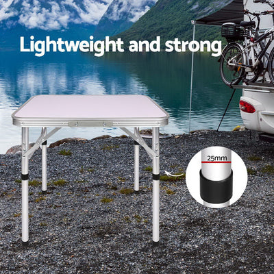 Weisshorn Folding Camping Table 60CM Adjustable Portable Outdoor Picnic Desk