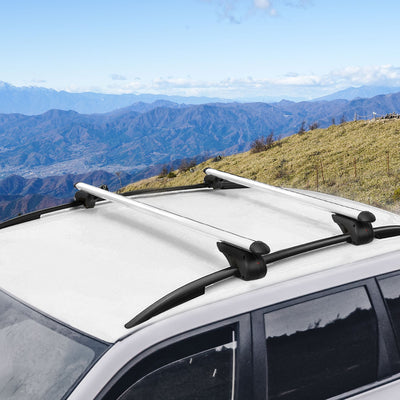 Universal Car Roof Racks Pod Aluminium Cross Bars Adjustable 108cm Silver