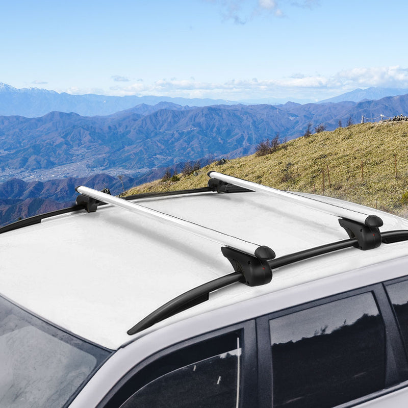 Universal Car Roof Racks Pod Cross Bars Aluminium Adjustable 123cm Sliver