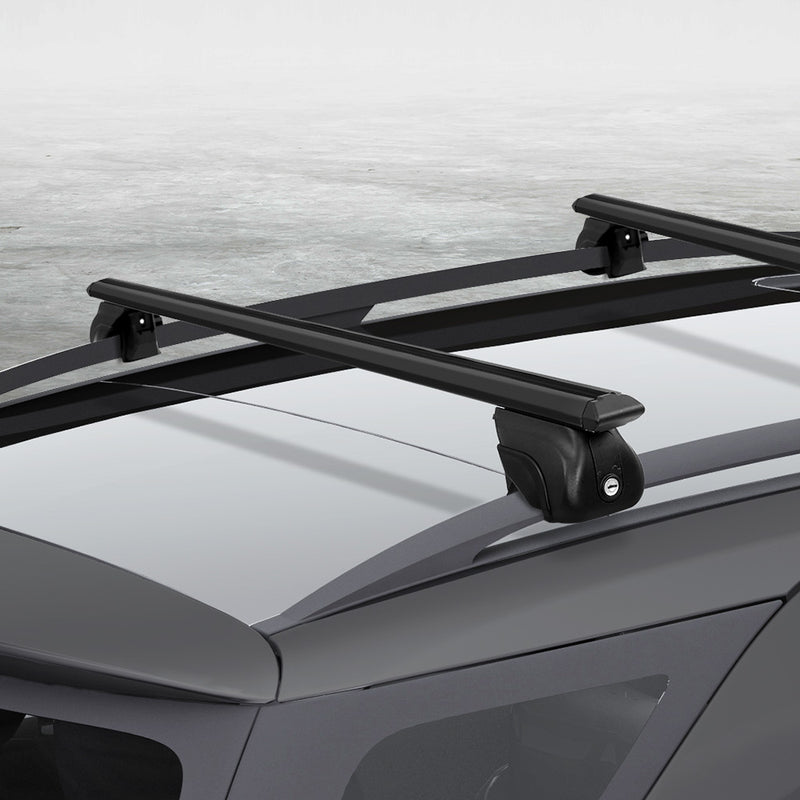 Universal Car Roof Racks Pod Aluminium Cross Bars Upgraded Holder 126cm Black