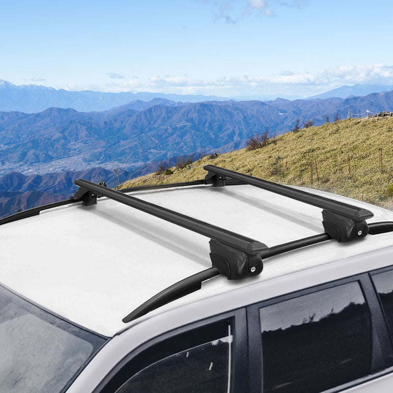 Universal Car Roof Racks Pod Aluminium Cross Bars Upgraded Holder 126cm Black