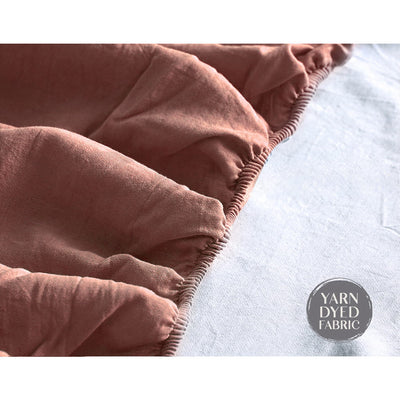 Cosy Club Cotton Bed Sheets Set Red Beige Cover Double