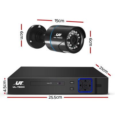 UL-tech CCTV Security System 8CH DVR 4 Cameras 1080p