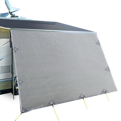 caravan privacy screen grey roll out sun shade screen protection  4.3m
