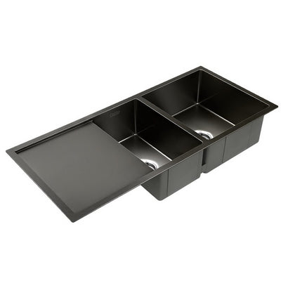 stainless steel kitchen sink 100x45cm black