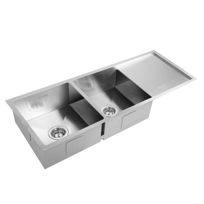 111x45cm stainless steel kitchen sink under top flush mount 