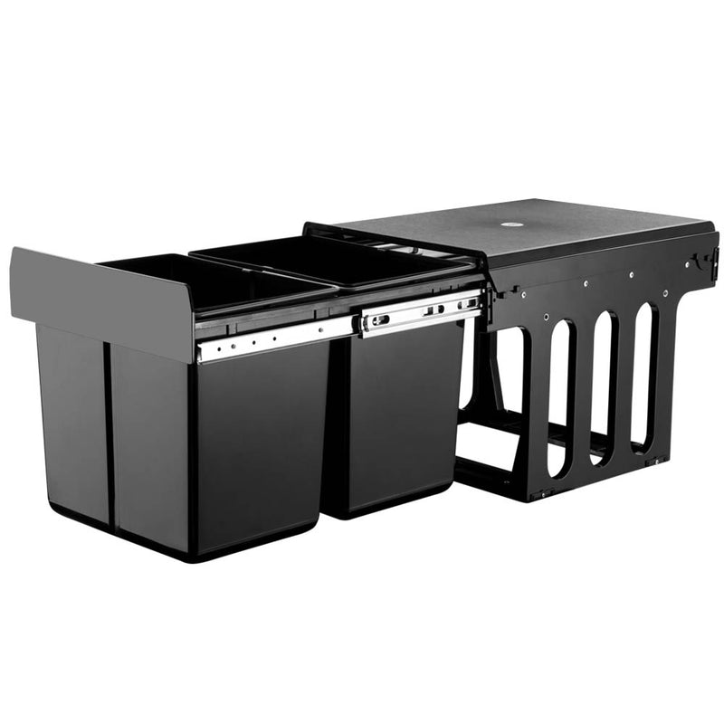 15L pull out bin black 