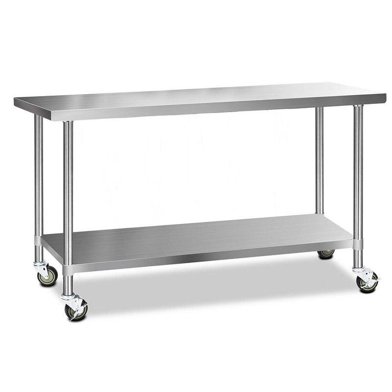 stainless steel kitchen bench with wheels 