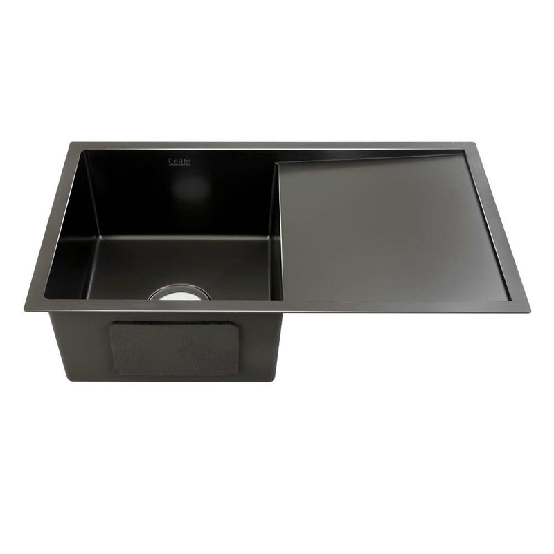 75x45cm stainless steel kitchen sink black 