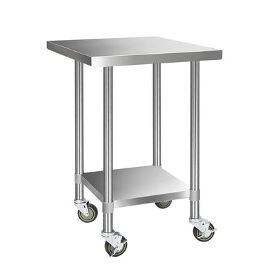 commercial stainless steel kitchen bench with wheels 