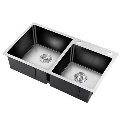 80x45cm stainless steel kitchen sink silver double sinks 