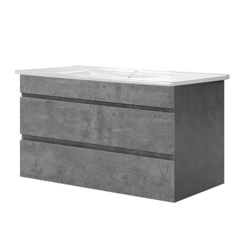 900mm bathroom vanity cement grey with sink