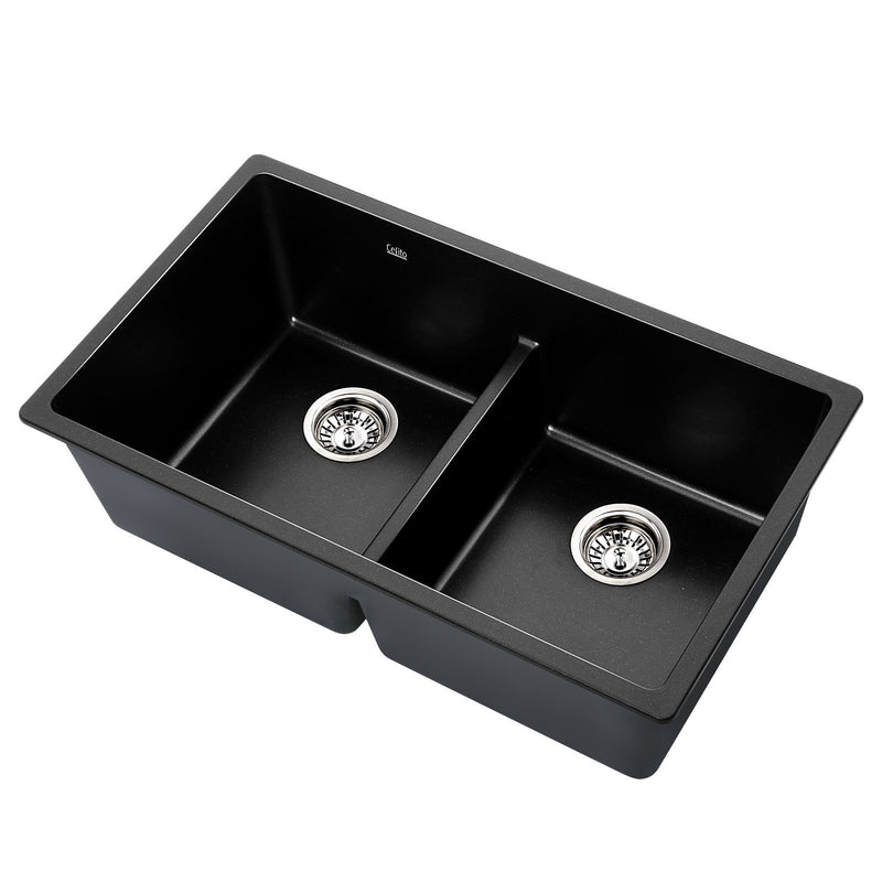 double kitchen sink black 